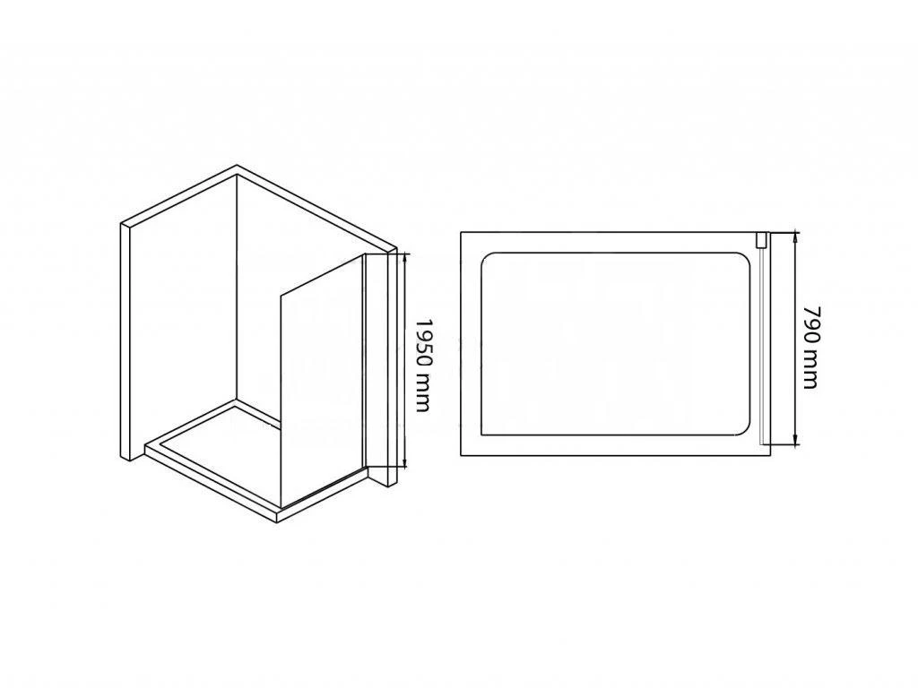 Lansanit LitLUX Slim Tadao - Feste Seitenwand 800 Mm, Aluminium Glänzend/klares Glas SPD80-2 - Image 2