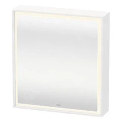Duravit L-Cube - Spiegelschrank Mit LED-Beleuchtung, 700x650x155 Mm, Scharniere Rechts, Weiß LC7550R00000000