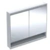 Geberit ONE - Spiegelschrank Mit LED-Beleuchtung, 1050x900x150 Mm, 2 Türen, Unterputzmontage,mit Nische, Metall 505.824.00.1