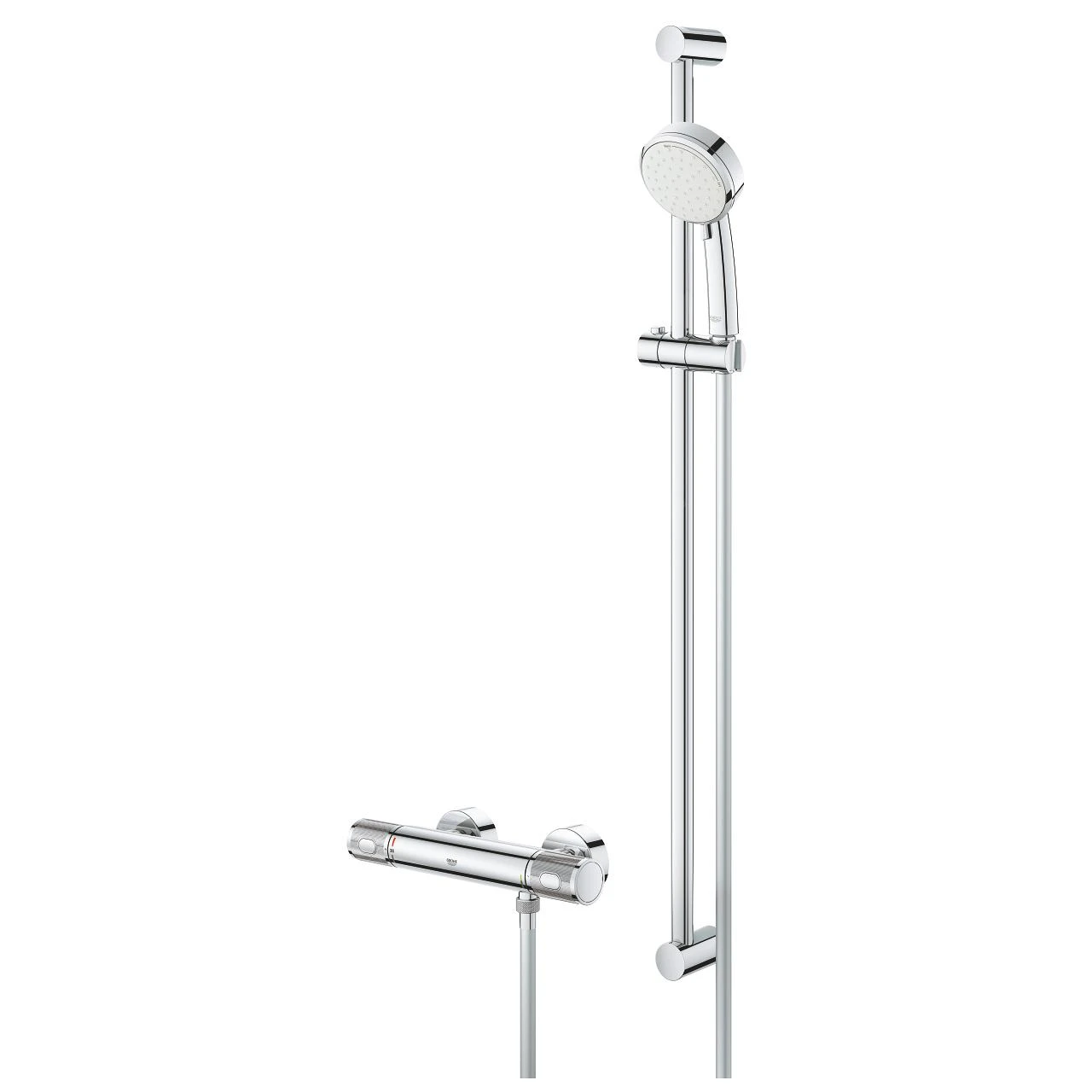 Grohe Grohtherm 1000 Performance - Duschset Mit Thermostatarmatur, Für Wandmontage, 2 Strahlen, Verchromt 34784000 - Image 4