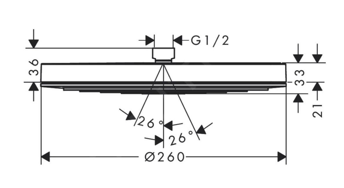 Hansgrohe Pulsify S - Kopfbrause 260, 1 Strahl, EcoSmart, Weiß Matt 24141700 - Image 2