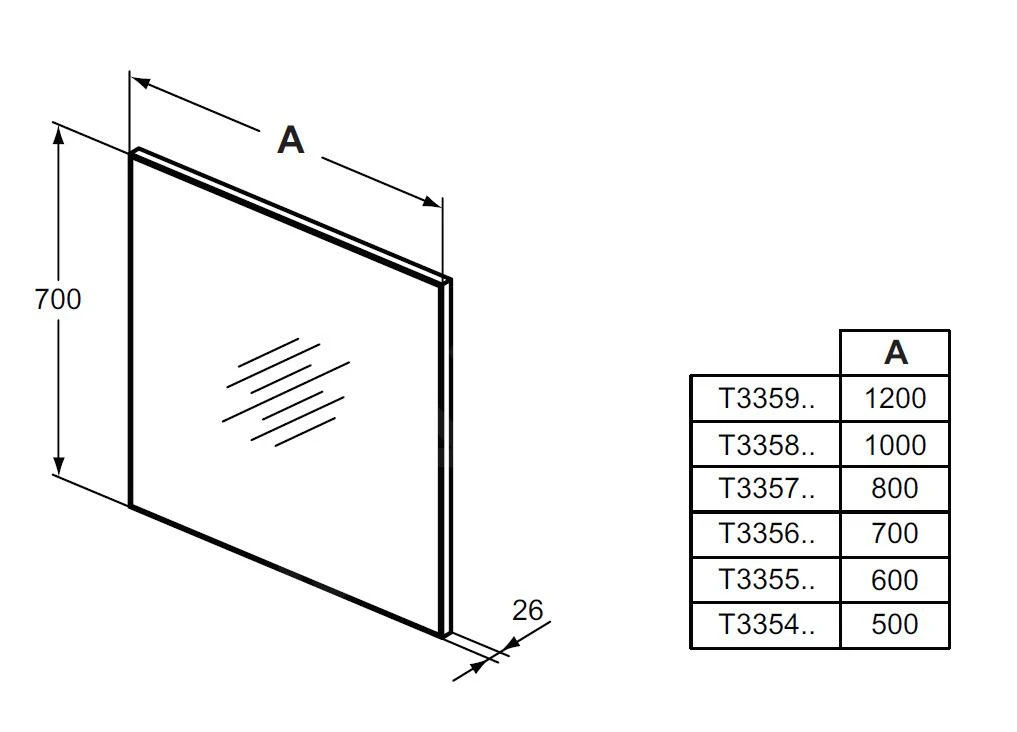 Ideal Standard Mirror&Light - Spiegel 1000x700 Mm Mit Rahmen T3358BH - Image 2