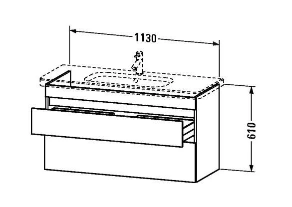 Duravit DuraStyle - Waschtischunterschrank 610x1130x448 Mm, Mit 2 Aufzüge, Weiß Glänzend DS649502222 - Image 2
