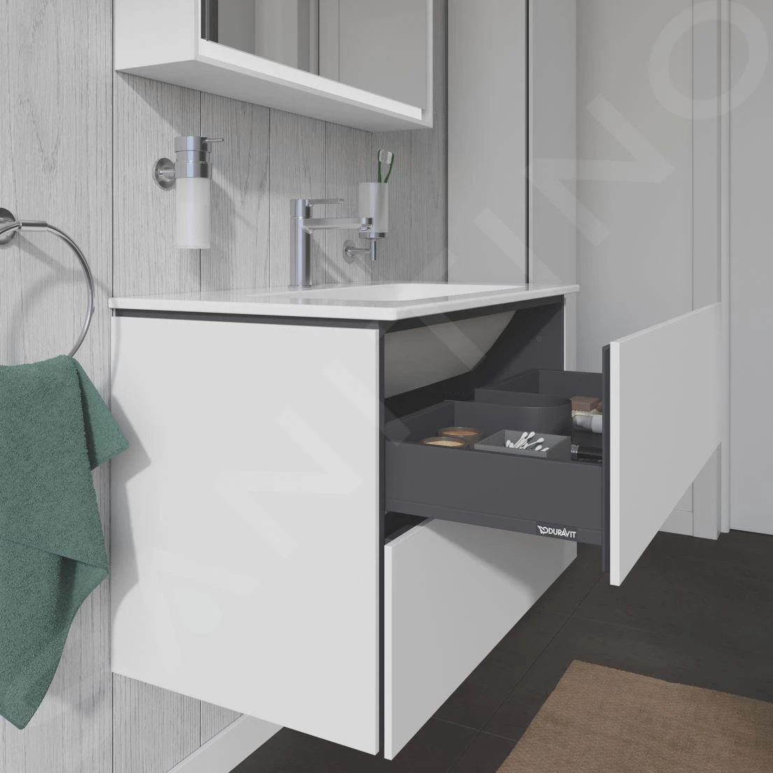 Duravit L-Cube - Waschtischunterschrank 550x820x481 Mm, 2 Schubladen, Weiß Matt LC624101818 - Image 7