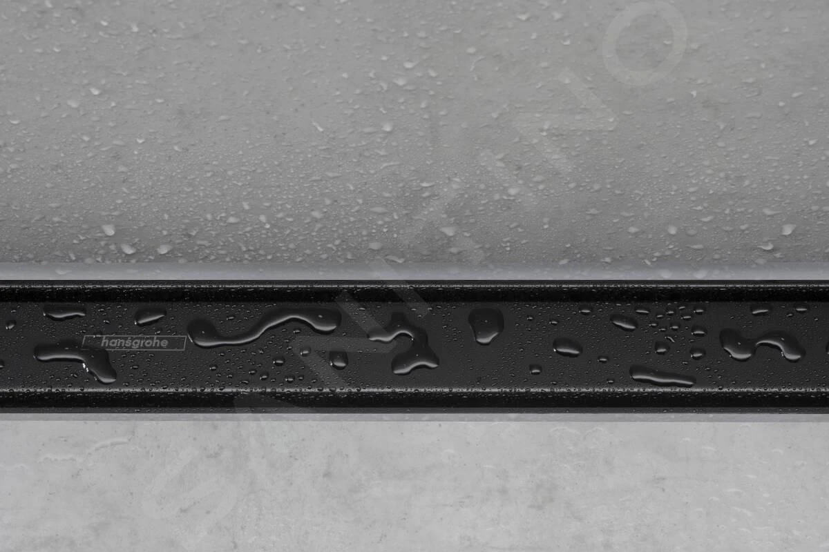 Hansgrohe RainDrain Match - Duschrinne 600 Mit Edelstahlrost, Mit Höhenverstellbarem Rahmen, Schwarz Matt 56036670 - Image 4