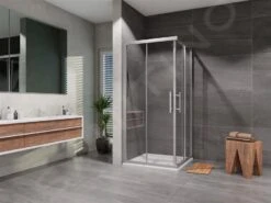 Lansanit LitEX Terni - Vierteilige-Duschecke 900x900 Mm, Aluminium Glänzend/Mattglas CF99-190-M