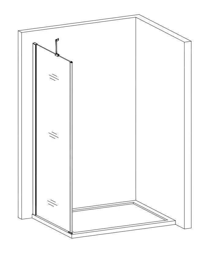 Lansanit LitLUX Brix - Feste Seitenwand 800 Mm, Aluminium Glänzend/Mattglas SPHY80 - Image 3