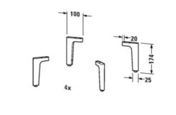 Duravit Zubehör - Sockelfuß, 4 St., Chrom UV991900000