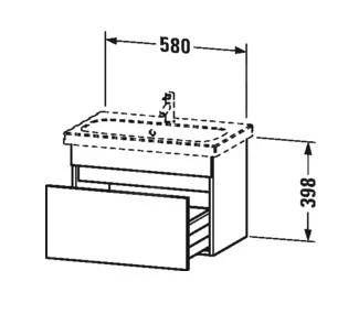 Duravit DuraStyle - Waschtischunterschrank 398x580x368 Mm, Mit 1 Aufzug, Weiß Glänzend DS637902222 - Image 2