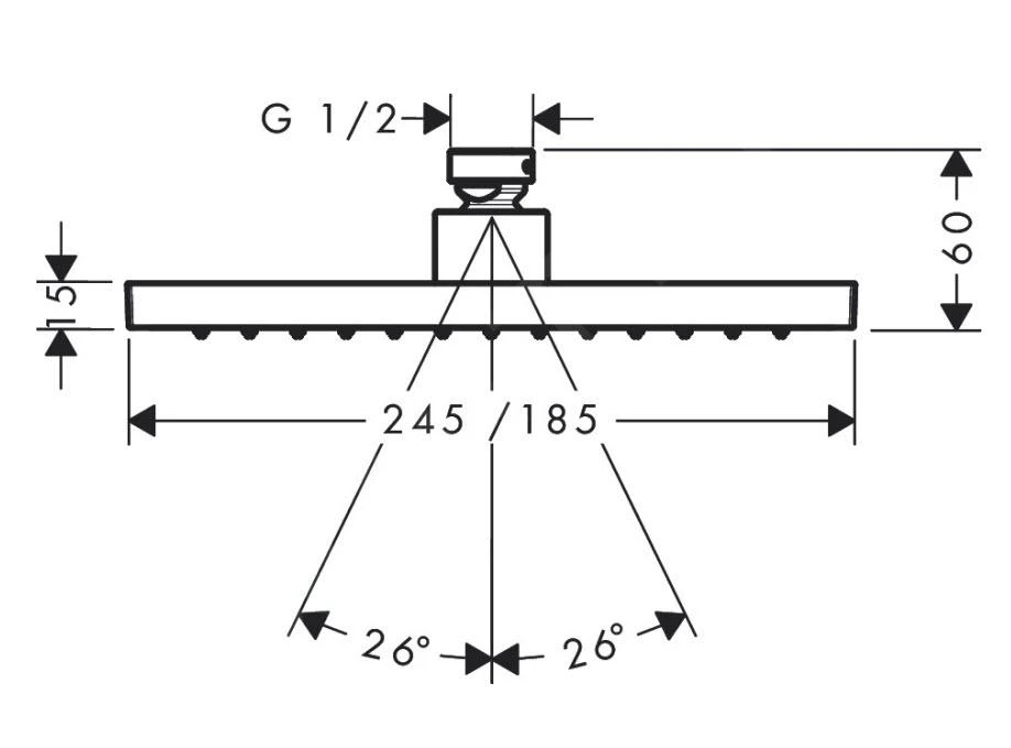Axor Duschprogramm - Kopfbrause 245/185, 1 Strahl, EcoSmart, Schwarz Matt 35374670 - Image 2