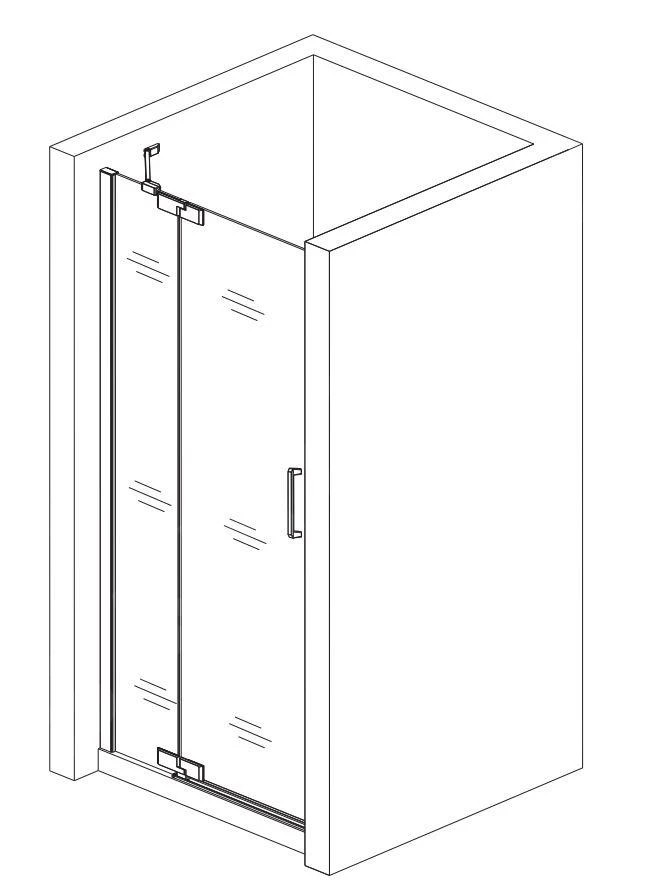 Lansanit LitLUX Brix - Duschtür Kippbar 1200 Mm, Links, Aluminium Glänzend/klares Glas H2Y-12L - Image 3