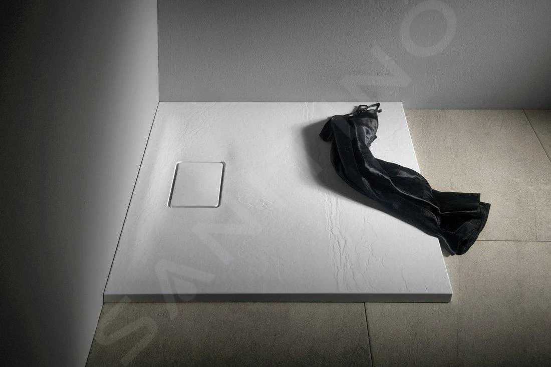 Sapho Acora - Duschwanne 900x900 Mm, Gussmarmor, Dekor Weißstein AC002 - Image 5