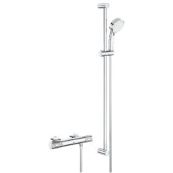 Grohe Grohtherm 1000 Performance - Duschset Mit Thermostatarmatur, Für Wandmontage, 2 Strahlen, Verchromt 34784000