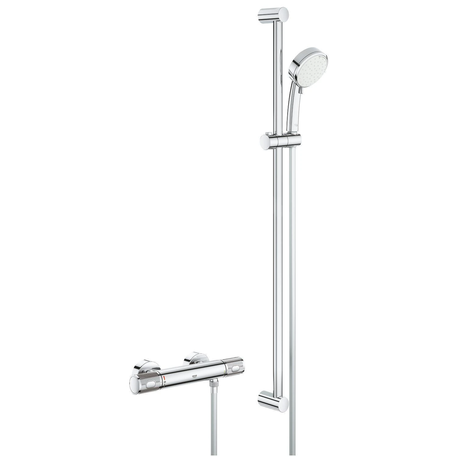 Grohe Grohtherm 1000 Performance - Duschset Mit Thermostatarmatur, Für Wandmontage, 2 Strahlen, Verchromt 34784000