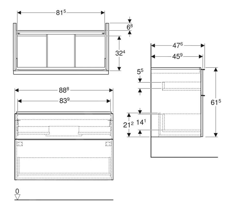 Geberit ICon - Waschtischunterschrank, 888x615x476 Mm, 2 Auszüge, Weiß Glänzend 502.305.01.2 - Image 2
