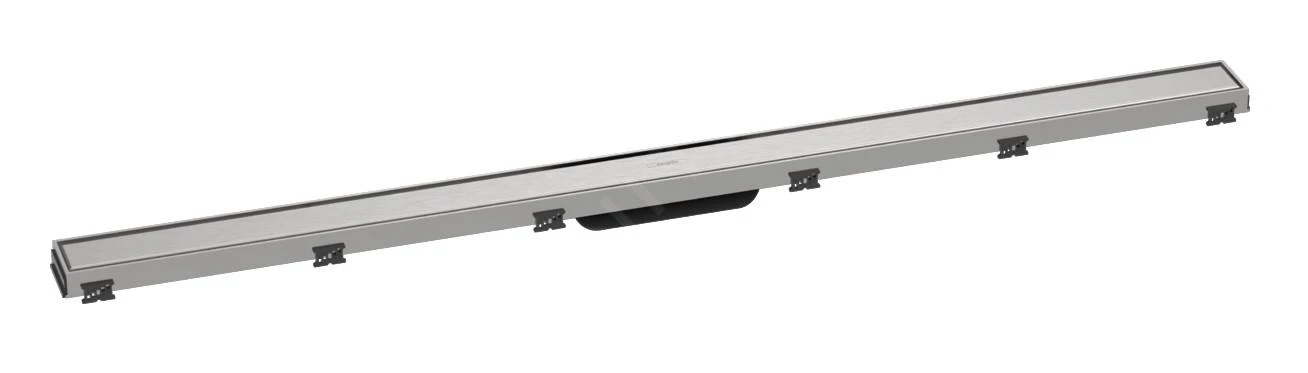 Hansgrohe RainDrain Match - Duschrinne 1200 Mit Edelstahlrost, Mit Höhenverstellbarem Rahmen, Edelstahl Gebürstet 56042800