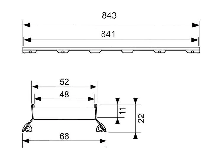 Tece TECEdrainline - Fliesenmulde 900 Mm, Edelstahl 600972 - Image 2