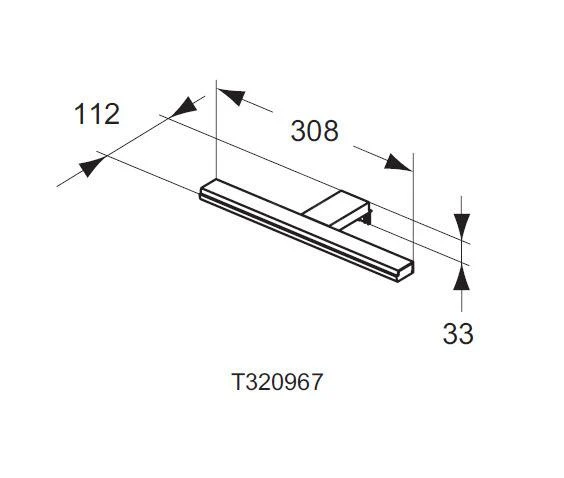 Ideal Standard Mirror&Light - LED Beleuchtung Pandora 308x112x33 Mm, 8W, Verchromt T320967 - Image 2