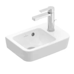 Villeroy & Boch O.novo - Handwaschbecken Compact 360x250 Mm, Mit Überlauf, 1 Hahnloch Rechts, Alpinweiß 43433601