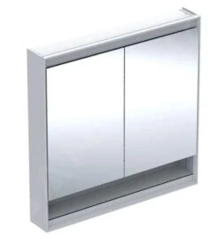Geberit ONE - Spiegelschrank Mit LED-Beleuchtung, 900x900x150 Mm, 2 Türen, Mit Nische, Weiß 505.833.00.2