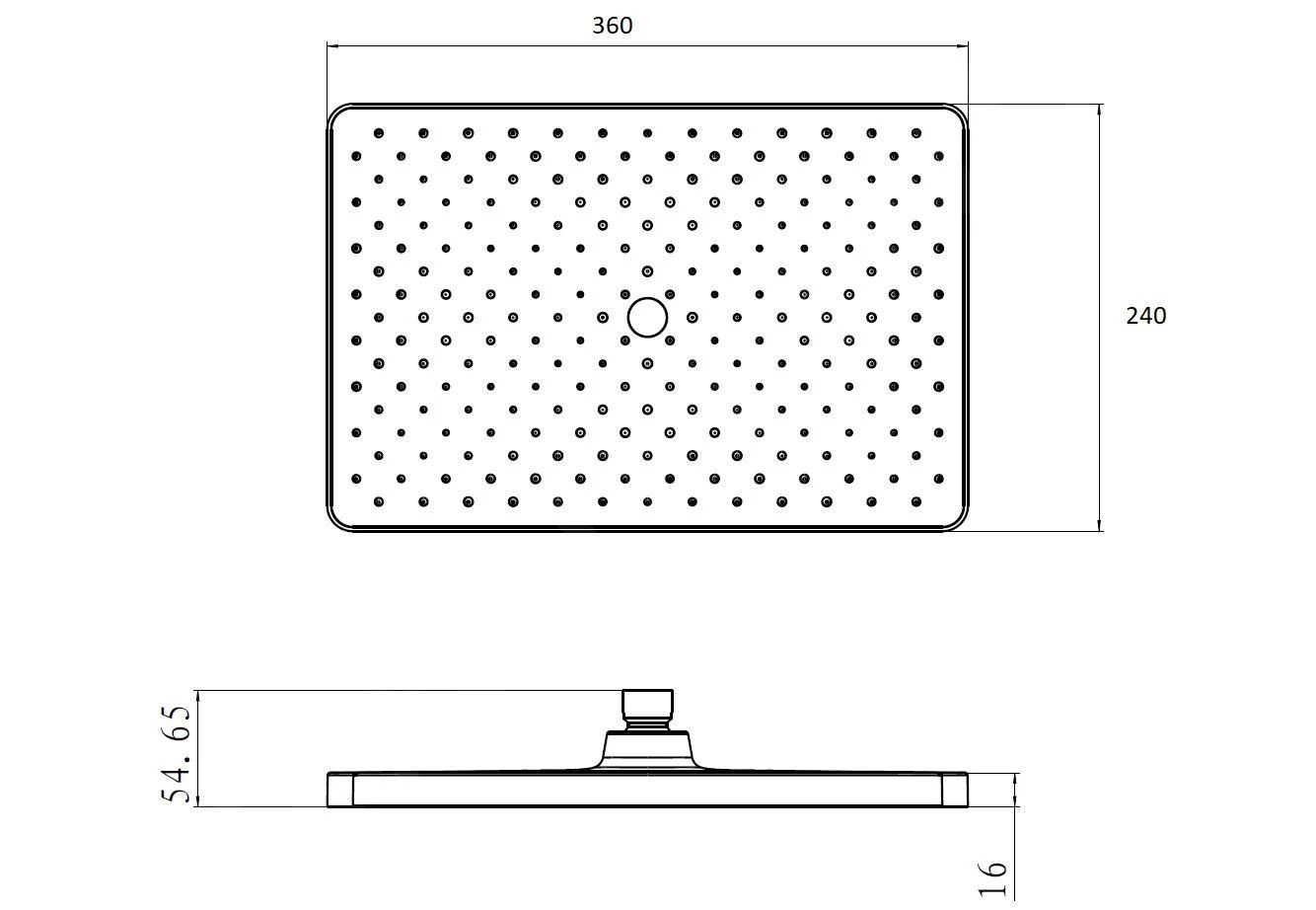 Kielle Vega - Kopfbrause 360 X 240 Mm, 1 Strahlart, Brausearm 430 Mm, Verchrommt/ Schwarz 20118SE1 - Image 2