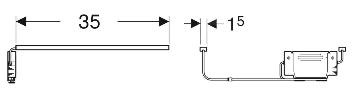 Geberit Zubehör - Lichtleiste Für Schublade, L/R, Länge 350 Mm 502.031.00.1 - Image 2