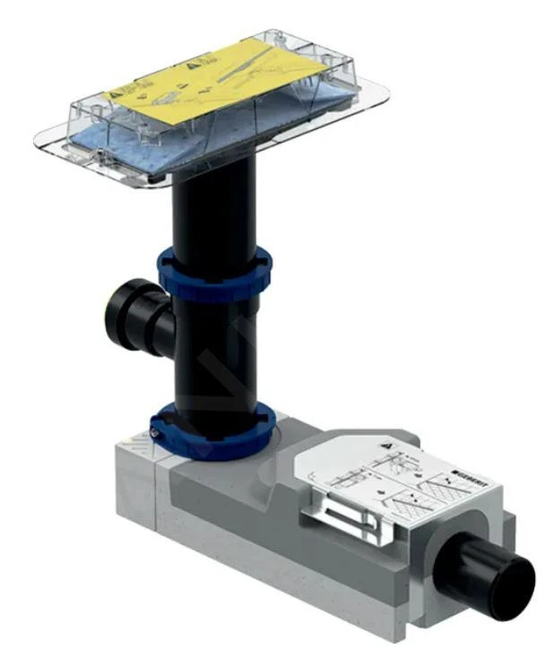 Geberit CleanLine - Rohbauset Für Duschrinnen, Für Estrichhöhe Am Einlauf 180 Mm, Auslauf 50 Mm 154.159.00.1