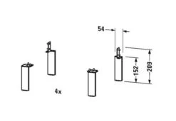 Duravit Zubehör - Sockelfuß, 4 St., Chrom UV999400000
