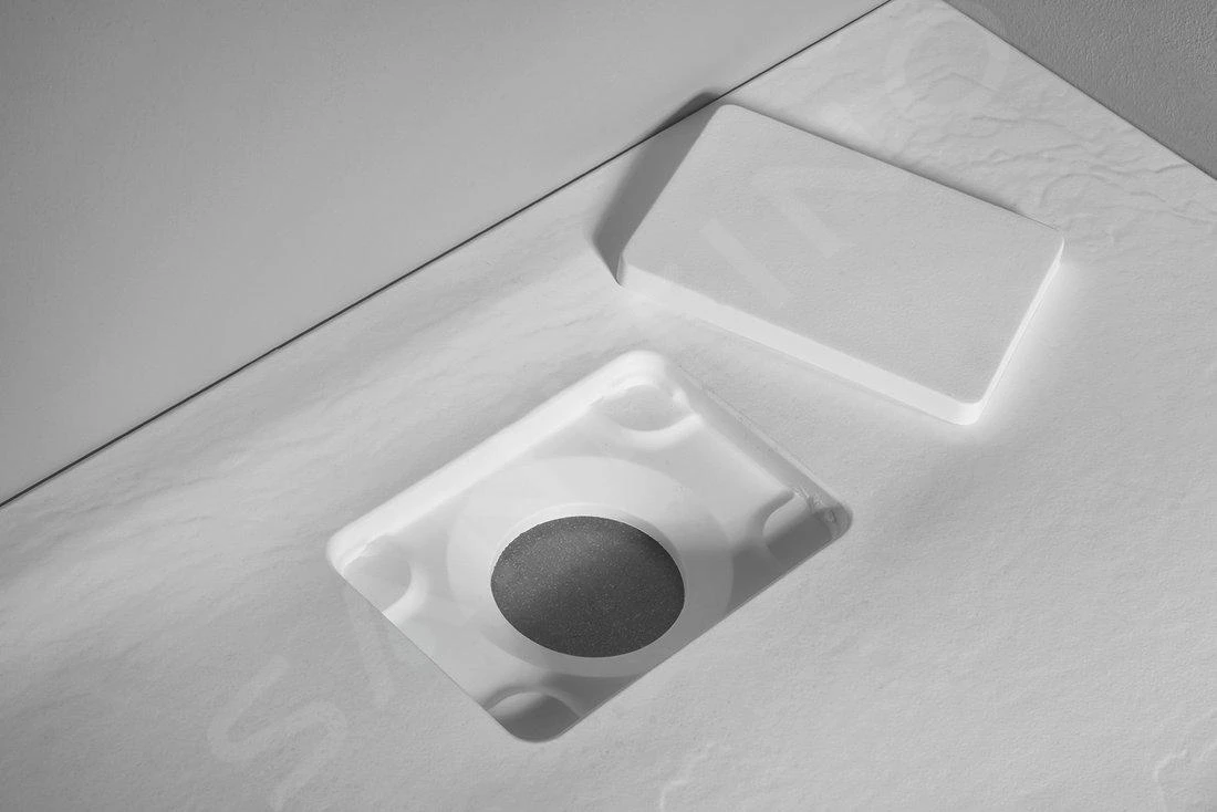 Sapho Acora - Duschwanne 900x900 Mm, Gussmarmor, Dekor Weißstein AC002 - Image 9