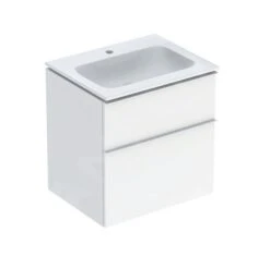 Geberit ICon - Waschtisch Mit Unterschrank, 60x48x63 Cm, 2 Schubladen, Weiß Glänzend 502.335.01.1