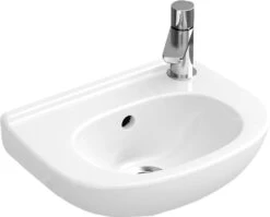 Villeroy & Boch O.novo - Handwaschbecken Compact, 360x275 Mm, Mit Überlauf, Ohne Loch, Alpinweß 53603601