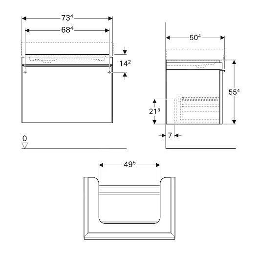 Geberit Citterio - Waschtischunterschrank 750 Mm, Schwarz Glänzend / Graubraun Eiche 500.557.JJ.1 - Image 2