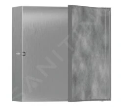 Hansgrohe XtraStoris Rock - Wandnische, Mit Tür, 300x300x100 Mm, Edelstahl Gebürstet 56085800