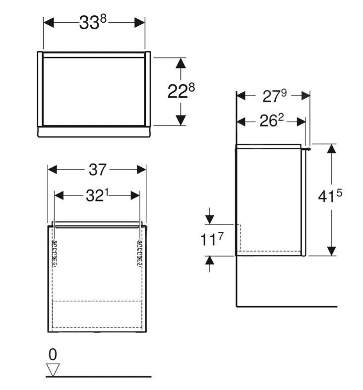 Geberit ICon - Waschtischunterschrank 370x415x279 Mm, Mit 1 Tür, Scharniere Rechts, Weiß Glänzend 502.300.01.2 - Image 2