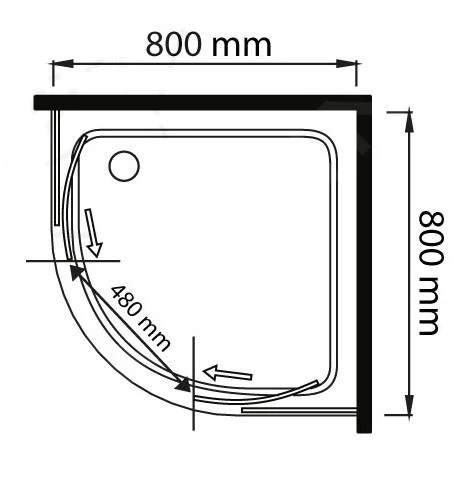 Lansanit LitEX Monte - Vierteilige-Duschecke 800x800 Mm, Aluminium Glänzend/klares Glas QF88-190-C - Image 2