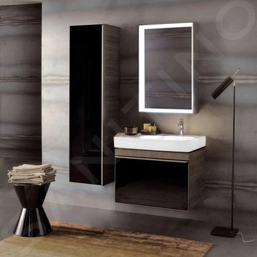 Geberit Citterio - Waschtischunterschrank 750 Mm, Schwarz Glänzend / Graubraun Eiche 500.557.JJ.1 - Image 3