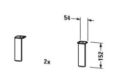 Duravit Zubehör - Sockelfuß, 2 St., Chrom UV999300000