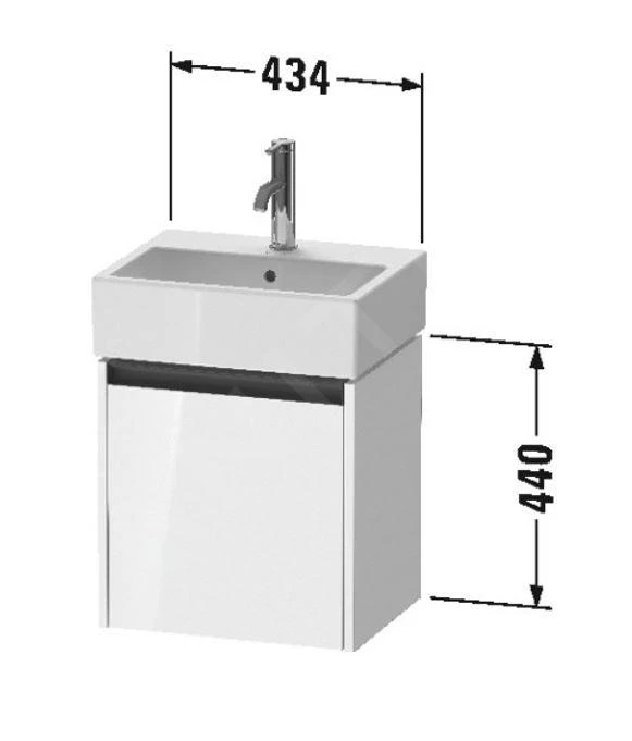 Duravit Ketho.2 - Waschtischunterschrank 440x434x338 Mm, Mit 1 Tür, Scharniere Links, Graphit Matt K25070L49490000 - Image 2