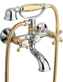 Sapho Reitano Rubinetteria Antea - Wannenarmatur Mit Zubehör, Verchromt / Gold 3012