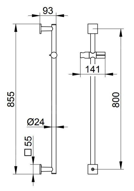 Keuco IXMO - Brausestange Solo 800 Mm, Chrom 59585010902 - Image 2