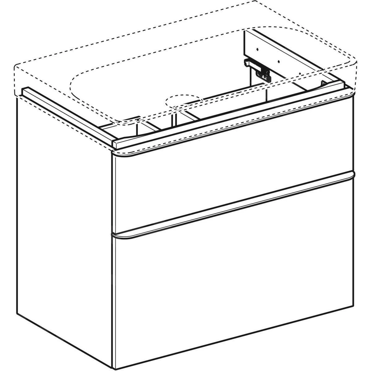 Geberit Smyle Square - Waschtischunterschrank, 734x470x617 Mm, 2 Auszüge, Weiß Glänzend/weiß Matt 500.353.00.1 - Image 3