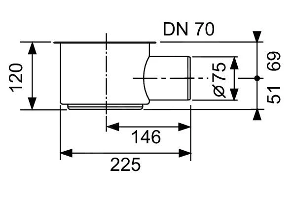 Tece Zubehör - Siphon Für Bodenablauf „max“, Auslauf Seitlich DN 70 650002 - Image 2