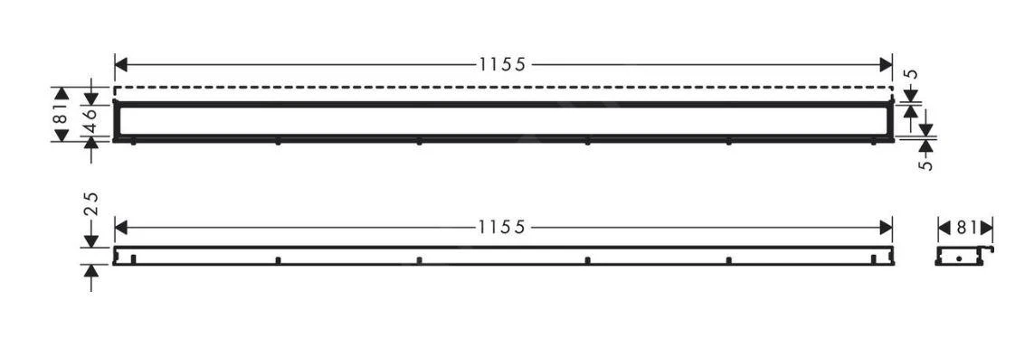 Hansgrohe RainDrain Match - Duschrinne 1200 Mit Edelstahlrost, Mit Höhenverstellbarem Rahmen, Edelstahl Gebürstet 56042800 - Image 2