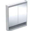 Geberit ONE - Spiegelschrank Mit LED-Beleuchtung, 750x900x150 Mm, 2 Türen, Mit Nische, Metall 505.832.00.1