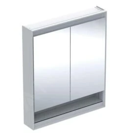 Geberit ONE - Spiegelschrank Mit LED-Beleuchtung, 750x900x150 Mm, 2 Türen, Mit Nische, Metall 505.832.00.1