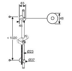 Kludi A-Qa - Brausestange 1,10 M, Chrom 6209505-00 - Image 2