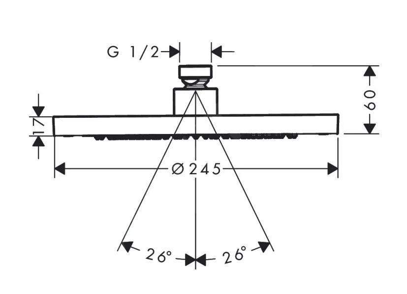 Axor Duschprogramm - Kopfbrause 245, 1 Strahl, EcoSmart, Schwarz Chrom Gebürstet 35381340 - Image 2
