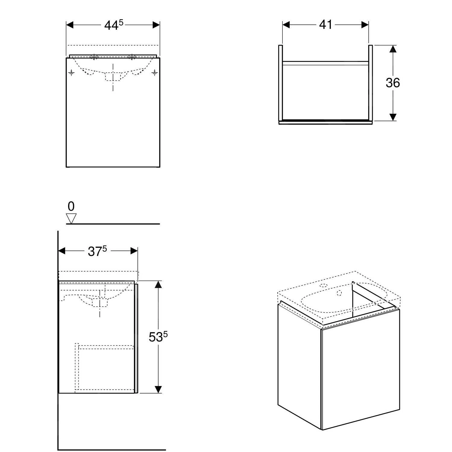 Geberit Acanto - Unterschrank Für Handwaschbecken 450 Mm, Schwarz 500.608.16.1 - Image 2