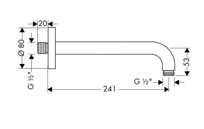 Hansgrohe Aktiva - Duscharm 241 Mm, Verchromt 27409000 - Image 2