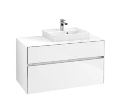Villeroy & Boch Collaro - Waschtischunterschrank, 1000x548x500 Mm, 2 Auszüge, Glossy White C01500DH
